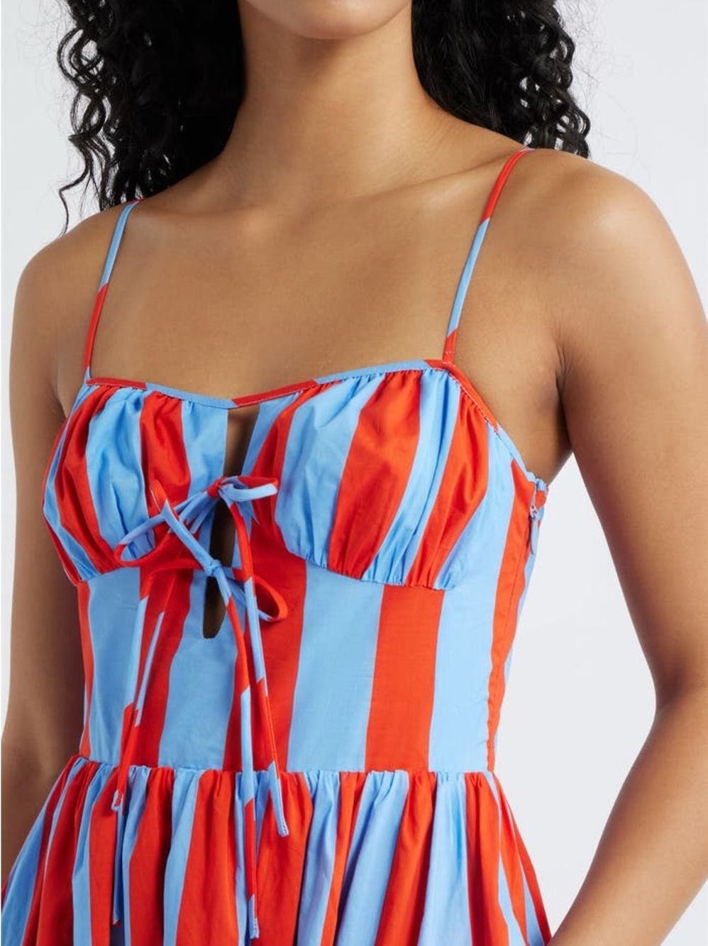 Line & Dot Primo Lace Back Stripe Sleeveless Maxi Dress Size XS NWT - Picture 4 of 9